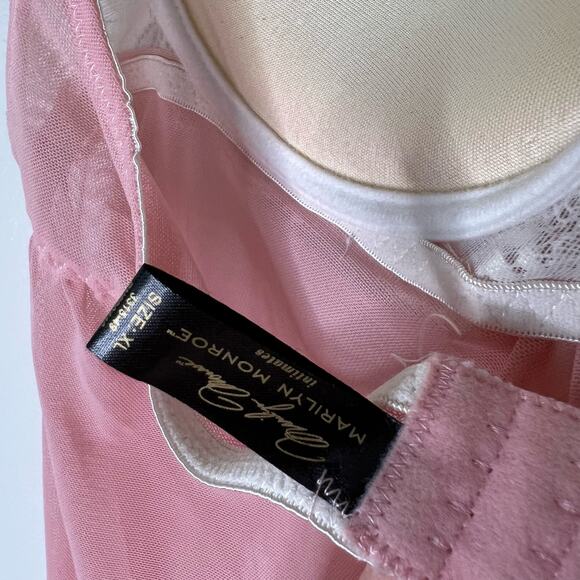 Marilyn Monroe Intimates Sheer Pink and Cream Babydoll Chemise Size XL - Picture 6 of 6